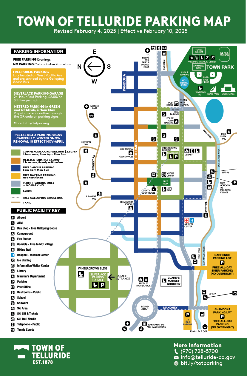 Town of Telluride Visitor Parking Map
