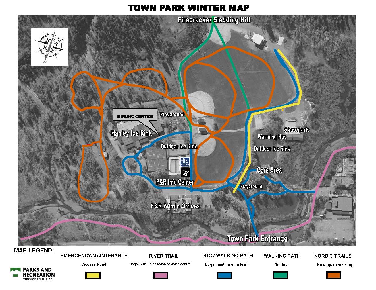 Town Park - Winter Trail Map 25-26
